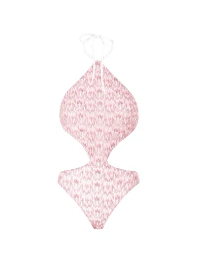 Missoni Cut-out Swimsuit In Pink