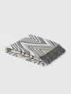 Missoni Plaid Blanket 130x190 Cm Chevron Wool Blend With Fringes In Multicoloured