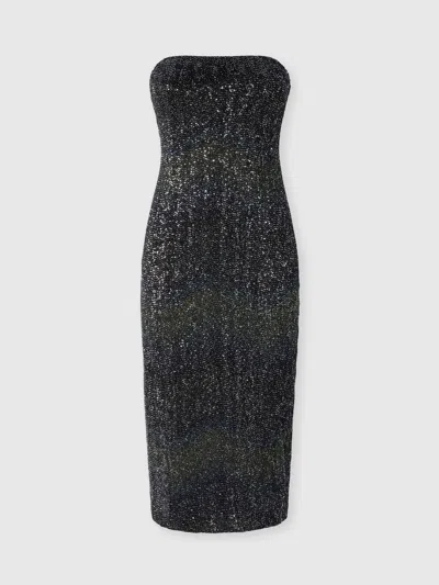 Missoni Dégradé Bustier Long Dress With Sequins In Gray