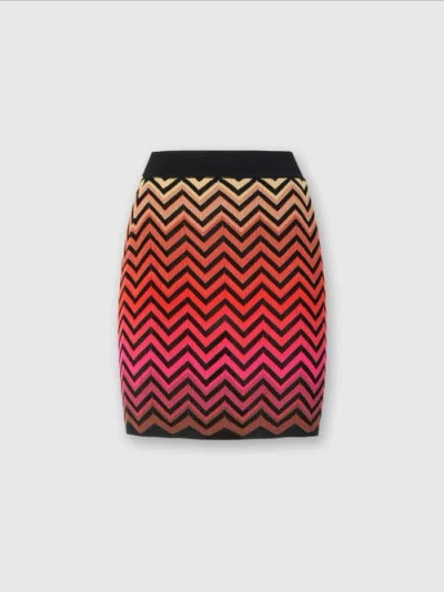 Missoni Minirock Aus Baumwolle Und Viskose Mit Dégradé Chevron In Multicoloured