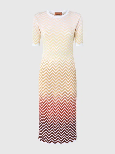 MISSONI MIDIKLEID MIT DEGRADIERTEN CHEVRON-MOTIVEN