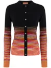 Missoni Cardigan Mit Rundhalsausschnitt Aus Kaschmir Mit Dégradé Und Slub In Black