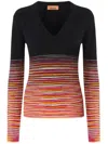 Missoni Kaschmirpullover Mit Dégradé Und V-ausschnitt In Slub In Black