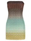 Missoni Multicolor Off-shoulder Mini Dress With All-over Lamé Motif