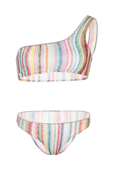 Missoni Degrade Lace One Shoulder Bikini Multicolour