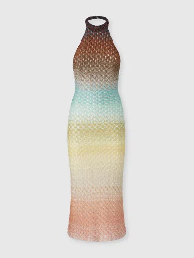 MISSONI MIDI-KLEID IM DÉGRADÉ MIT AMERIKANERAUSSCHNITT