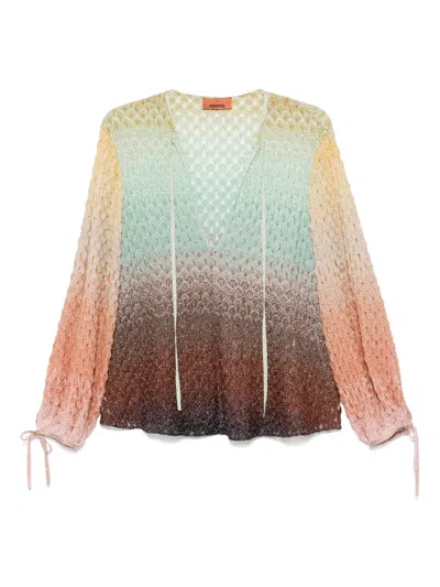 MISSONI DÉGRADÉ V-NECK BLOUSE
