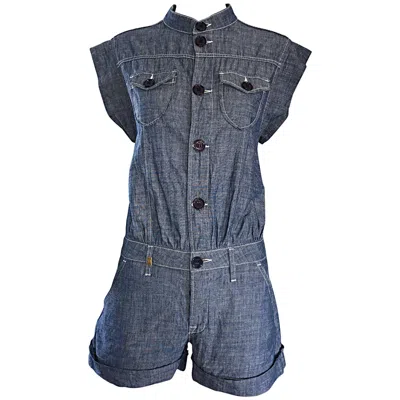 Pre-owned Missoni Denim Blue Jean One Piece Avant Garde Romper Onesie Playsuit Jumpsuit