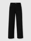 Missoni Denim Cargo Trousers With Chevron Knit Inserts In Multicoloured