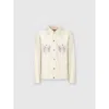 Missoni Denim Jacket With Chevron Knit Inserts In Beige
