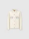 Missoni Denim Jacket With Chevron Knit Inserts In Beige