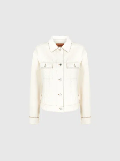 Missoni Denim Jacket With Zigzag Greek Inserts In Multicoloured