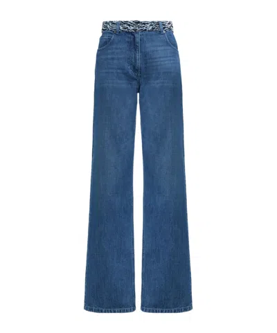 Missoni Denim Trousers With Belt Loops In Blue