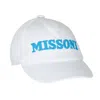 Missoni Designer Baseball Cap In White/blue In White
