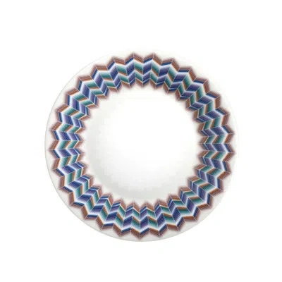 Missoni Dessert Plates Zig Zag Set Of 6  Jarris 148 Diam. 8.5 In In Blue