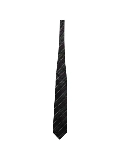 Pre-owned Missoni Diagonal Stripes Silk Necktie In Black