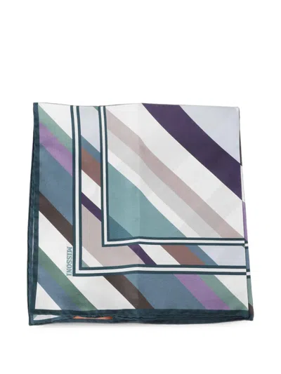 Missoni Diagonal-stripe Logo-print Scarf In Multi