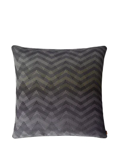 Missoni Dinamico Zigzag-pattern Cushion (60cm X 60cm) In Black