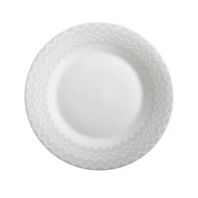 Missoni Dinner Plate Zig Zag White Set 2 Pcs. Diam. 10.75"