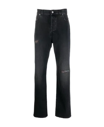 Missoni Distressed Straight-leg Jeans In Black