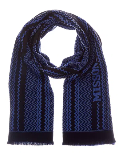 Missoni Dnu Pack  Wool Scarf In Blue