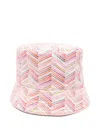 Missoni Dotted-chevron Bucket Hat In Pink
