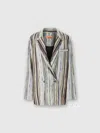 Missoni Multicolored Striped Double-breasted Lamé Blazer In Multicoloured