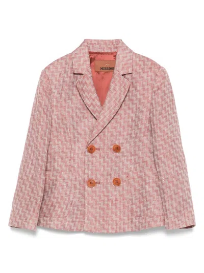 Missoni Kids' Double-breasted Blazer In Red