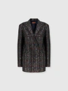 Missoni Double-breasted Checked Blazer Featuring Sequins In Black