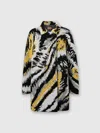 Missoni Double-breasted Caban With Tiger Pattern In Multi