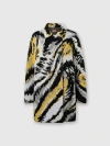 Missoni Double-breasted Caban With Tiger Pattern In Multi
