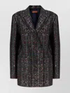 Missoni Double-breasted Checked Blazer Featuring Sequins In Black