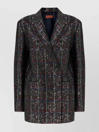 MISSONI DOUBLE-BREASTED CHECKED BLAZER FEATURING SEQUINS