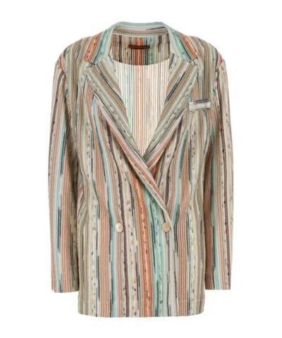 MISSONI MISSONI DOUBLE BREASTED STRIPED BLAZER