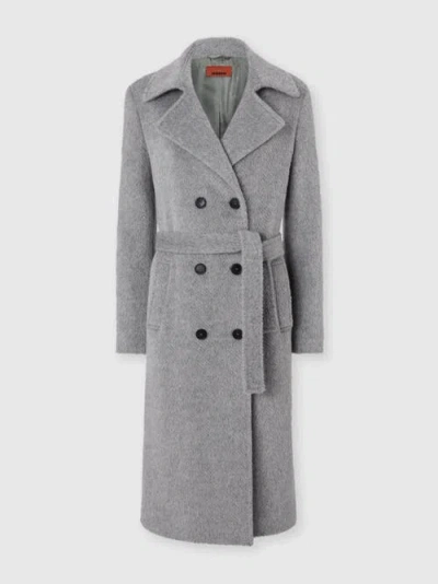 MISSONI MISSONI DOUBLE-BREASTED TRENCH COAT WITH TONE-ON-TONE CHEVRON PATTERN