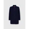 Missoni Double Knit Coat With Zigzag Pattern In Blue