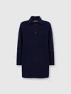 Missoni Double Knit Coat With Zigzag Pattern In Blue