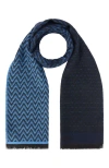 Missoni Double-sided Zigzag Wool Scarf In Black