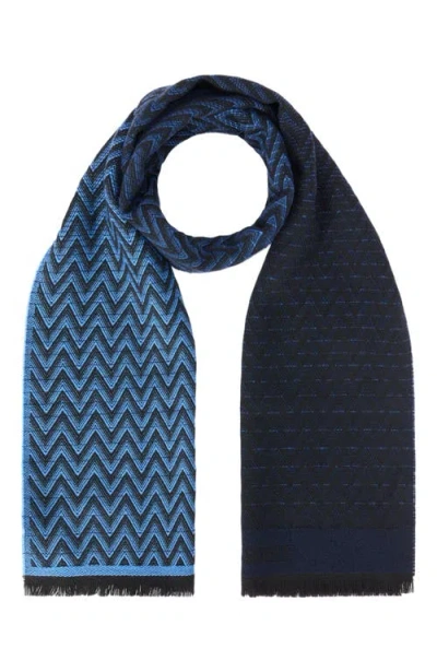 Missoni Double-sided Zigzag Wool Scarf In Black