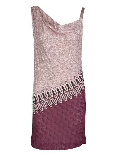 Pre-owned Missoni Drape-detail Dress In Pink