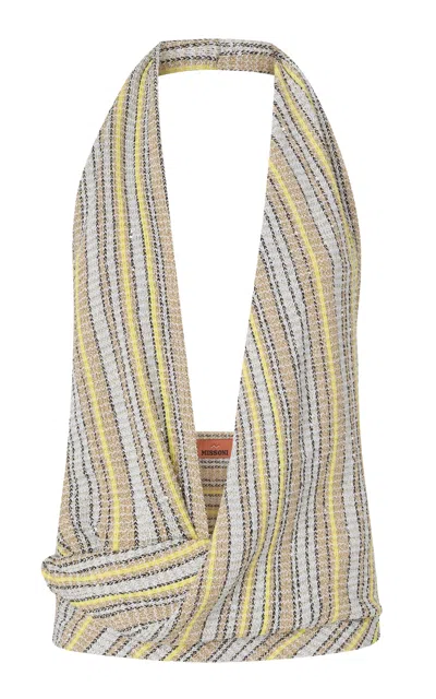 Missoni Draped Caperdoni-knit Halter Top In Multi
