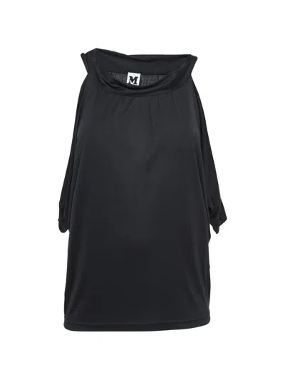 Pre-owned Missoni Draped Cold-shoulder Blouse In Black