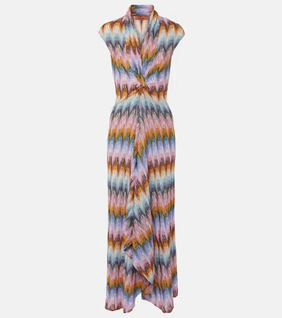 Missoni Draped Lamé Maxi Dress In Multicoloured