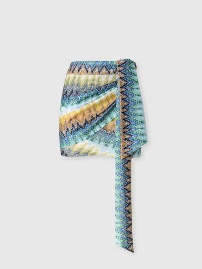 Missoni Draped Wrap Mini Skirt In Multi