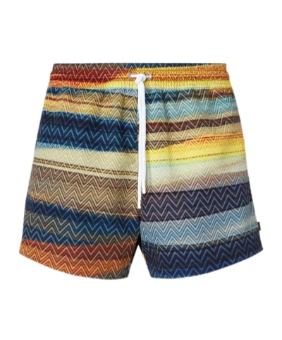 Missoni Drawline Swimming Trunks In Multicolor