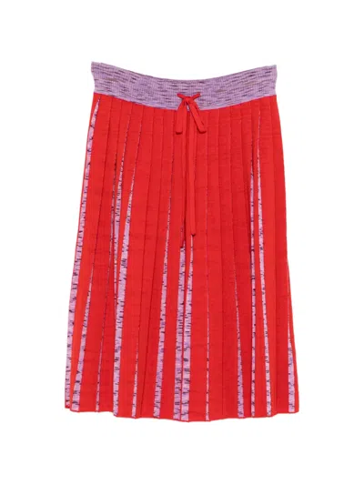 Missoni Drawstring Mini Skirt In Red