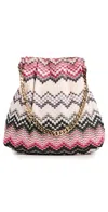 Missoni Chevron Chain Pouch Shoulder Bag In Wave Sera