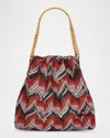 Missoni Drawstring Zigzag Knit Pouch Bag