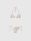 Missoni Triangle Bikini With Zigzag Pattern And Adjustable Ties In Multi