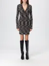 Missoni Fitted Dark Brown Mini Dress In Multi